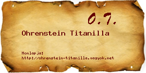 Ohrenstein Titanilla névjegykártya